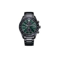 CITIZEN FUTURE FORCE serijos Laikrodis su kvarciniu mechanizmu, maitinamu šviesa, su karvės odos dirželiu Vyriški laikrodžiai CA0775-87X Green Dial