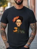Frida Kahlo Menininkės portretas Unisex Moteriški Vyriški Marškinėliai Madingi Marškinėliai Laisvalaikio Marškinėliai Unisex Marškinėliai S
