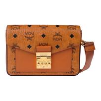 MCM Millie Visetos Metalinio Atspalvio Vokelio Formos Crossbody Rankinė Padengtas Drobės ir Odos Pečių Krepšys Mažas Dydis Moteriškas Ruda Konjako Basic Set (Bag+Dust Bag) ruda