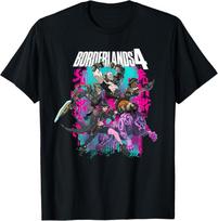 Borderlands 4 Spalvingi Herojai Koliažas Grafiti Vaizdo Žaidimas Marškinėliai Unisex Marškinėliai S