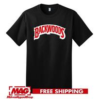 BACKWOODS JUODI MARŠKINĖLIAI Rap Hip Hop Rūkyti Cigarus Urbaniniai Marškinėliai Tee Joint Blunt Unisex Marškinėliai XXXXL