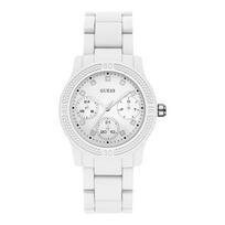 GUESS Laikrodis ant riešo Kvarcinis mechanizmas Silikoninė apyrankė 40mm Baltas ciferblatas Unisex W0944L1 White Dial