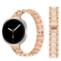 Nerūdijančio plieno apyrankė Samsung Galaxy watch 8/8 classic 40mm 44mm 46mm Metalinė grandinėlė Deimantinis apyrankė correa Galaxy watch8 dirželis galaxy watch 8 40mm sidabras