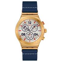 SWATCH ESSENTIALS Kvarcinis Mechanizmas 30m Atsparumas Vandeniui Unisex Laikrodis 49mm Sidabrinis Ciferblatas Nerūdijančio Plieno Korpusas YVG419 Silver Dial