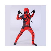 (Audinys+Kuprinė + Dvigubi kardai , 8-9 Metai) Vaikams Berniukams Deadpool Helovino Šventės Cosplay Kostiumas Karnavalo Suknelė 100