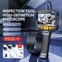 Pramoninė endoskopo kamera 4,3 colio IPS ekranas IP67 atsparus vandeniui HD1080P 8 mm objektyvas Vamzdžių kanalizacijos tikrinimo kamera Boroskopas Automobiliams 2m long 5.5mm