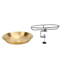 Outside Birdbaths Bowl Metal Detachable Bird Water Spa Bowl for Outdoor Garden Yard Patio Lawn