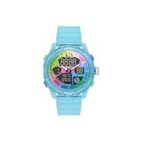 ARMANI EXCHANGEAE Wrist Watch Electronic Movement Silicone Strap Multicolor Watch Dial Men's Watches AX2964 Sky Blue Strap