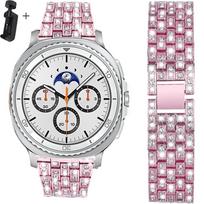 Deimantinė juosta Samsung Galaxy Watch 8 dirželiui 40mm 44mm Tvirtas nerūdijančio plieno apyrankė correa galaxy watch 8 classic 46mm dirželis Galaxy watch 8 juoda