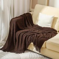 Megztas pledas Sofos uždangalas Uždangalas Pledas su kutais Plonas pledas Biuro oro kondicionavimo pledas Erkerio pledas Vasaros miego pledas Mažas pledas 70*240CM （+ tassels）