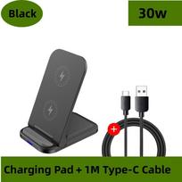 30W Qi belaidžio įkroviklio stovas skirtas iPhone 13 12 11 Pro Max XR Samsung S20 telefono įkroviklis greito įkrovimo doko stoties telefono laikiklis juoda