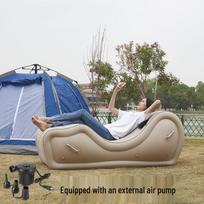 Thickened Foldable Inflatable Sofa Recliner for Outdoor Camping – Lazy Person's Air Bed