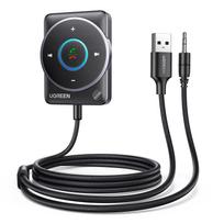 UGREEN naujausia Bluetooth automobilio jungtis ir triukšmo slopinimo Bluetooth Aux imtuvas automobiliui ir stereo sistemai. Įkrovimas nereikalingas. 5.4 Imtuvas, [Patobulintas juoda