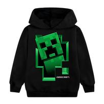 Vaikiškas džemperis sportinis kostiumas Creeper berniukų džemperis kelnės 2 dalių komplektas Minecraft HD spauda žaidimas vaikiškas džemperio komplektas berniukų mergaičių džemperio komplektas poliesteris 140