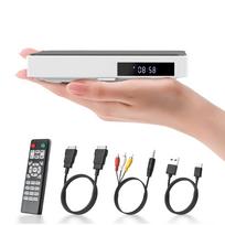 Arafuna Mini DVD USB Region 1080P CPRM HDMI Playback Recording Terrestrial Digital Connects to Earphone and Remote Control Included Player, Powered, balta