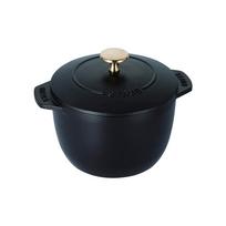 to Staub Cocotte de GOHAN Black M Rice Cast Iron Induction Rice Cooker Japanese La Cocotte de GOHAN [Up 30-Day Trial]  La 16cm  Cooker, 2-Cup juoda