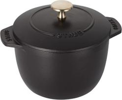 Staub Cocotte de GOHAN Black Small Rice Cast Iron Rice Cooker Japanese La Cocotte de GOHAN  La 12cm  Cooker, 1-Cup Capacity, Enamel, [Official juoda