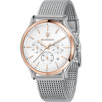 Maserati Epoca Sidabrinis Metalinis Vyriškas Kvarcinis Chronografas su Data R8873618009 sidabras