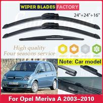 3 VNT. Opel Meriva A 2003 - 2010 m. 24 +24 +16  Priekinės Galinės Valytuvų Šluotelės Priekinio Stiklo Lietaus Šepetėliai Automobilio Aksesuarai Front Rear 3pcs