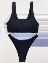 Vienspalviai moteriški maudymosi kostiumėliai, seksualus aukšto juosmens bikinio rinkinys, paplūdimio aprangos maudymosi kostiumėliai S balta