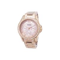 FOSSIL Lilley kolekcijos riešinis laikrodis Kvarcinis mechanizmas Nerūdijančio plieno apyrankė 38 mm Rožinio aukso laikrodžio ciferblatas Moteriškas laikrodis ES2811 Rose Gold Watch Dial