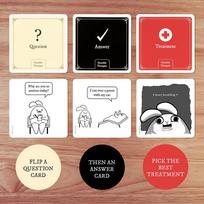 Siaubingas terapeutas: „Extra Horrible Edition“ – kortų žaidimas, kuriame kuriate labai nemalonius komiksus, skirtas vakarėliams, šeimos žaidimų vakarui.