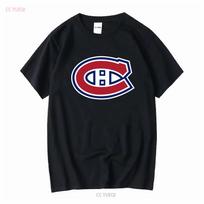 Montreal Canadiens logotipas Aktyvūs marškinėliai Juokingi TEE Amerikietiški vintage Skalbti Kvėpuojantys Unisex Šiek tiek vyriški universalūs Tamprios S