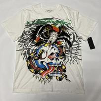 Ed Hardy Grafinis Baltas Marškinėlis Logotipas Tatuiruotė Erelis Kaukolė Gyvatė Vyriškas Dydis M Y2K Unisex Marškinėlis XL
