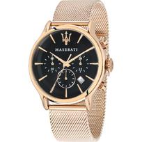 Maserati Epoca Juoda Rožinio aukso Metalo Vyriškas Kvarcinis Chronografas su Data R8873618005 juoda