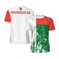 Madagaskaro vėliavos grafika Futbolo marškinėliai Mada Nacionalinis herbas 3D spausdinami Sportiniai marškinėliai Laisvalaikio pralaidūs marškinėliai S