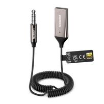 UGREEN Bluetooth automobilinis imtuvas su Aux adapteriu ir automobilinis Bluetooth garso imtuvas garsiakalbiams, namams, TELEC sertifikuotas, LDAC suderinamas, 6.0, 3,5 mm, integruotas sidabras
