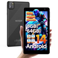 Android 14 Planšetė su 5G WiFi WiFi 8GB RAM 64GB ROM iki 1TB microSD kortelės A523 2MP 8MP dviguba 3500mAh GMS GPS IPS 340g mini planšetė 7 colių + 6, + +