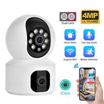 Stebėjimo kamera Wifi 4MP Dviejų objektyvų AI automatinis sekimas 4x priartinimas Icsee Baby Monitor IP CCTV Pet Cam Security 4MP Camera
