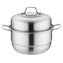 28cm daugiafunkcinis nerūdijančio plieno 3 sluoksnių europietiškas garintuvas ir sriubos puodas su dviguba grotelėmis Double Layer, 28cm promotional model