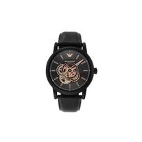 EMPORIO ARMANI LUIGI Rankinis laikrodis Mechaninis judėjimas Natūralios odos dirželis Juodas ciferblatas Vyriškas AR60012 Black Dial