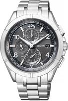 Citizen Attesa Riboto leidimo Ribotas vienetų skaičius Eco-Drive Radijo bangomis valdomas laikrodis, „Frozen Gray“ laikrodis, AT8160-55H, Vyriškas, 1 400