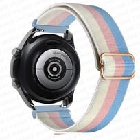 20mm/22mm Strap For Samsung Galaxy watch 7/FE/6/5/pro/4 44mm 40mm/classic 3/Active 2/46mm Adjustable Elastic Nylon bracelet band 20mm balta