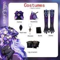 Honkai Impact Black Swan COS kostiumai Anime Žaidimas Drabužiai Collapse The Cosplay kostiumai XS juoda