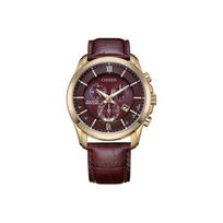 CITIZEN Ecology Drive kolekcijos Laikrodis su kvarciniu mechanizmu, maitinamas šviesa, su karvės odos dirželiu Vyriški laikrodžiai BL5548-19X Red Watch Dial