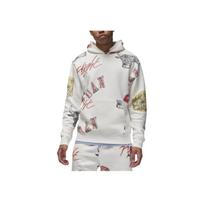 Jordan Brooklyn Fleece Allover Print vyriški džemperiai su gobtuvu, pilkos spalvos FN4545-133 M white