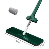 Grindų šluostė Mikropluošto plokščia šluostė Nemokamos rankinės Grindų valymo šluostės virtuvei Vonios kambarys Lazy Cleaner Buitinės valymo priemonės 32cm with 1 pad