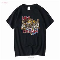 Vintažinio stiliaus 1992 m. krepšinio marškinėliai 90-ųjų Dream Team JAV vintažiniai skalbti unisex grafinis viršus kasdieniam dėvėjimui kvėpuojantis S