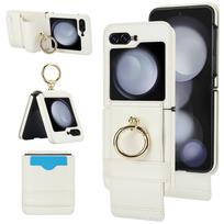 Ring Holder Cards Solt Wallet Leather Case For Samsung Galaxy Z flip 5 4 3 5G Wristband Case Flip4 Flip3 Stand Shockproof Cover For Samsung Z Flip 5 juoda