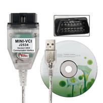 A16P-MINI VCI TOYOTA TIS Techstream V18.00.008 Mini Vci FTDI FT232RL lustui J2534 OBD2 Automobilio diagnostikos kabelis skaidri juoda spalva
