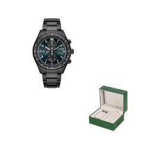 CITIZEN Ecology Drive kolekcijos Laikrodis su kvarciniu mechanizmu, maitinamas šviesa, nerūdijančio plieno apyranke, Unisex CA0775-87X Green Dial CA0775-87X
