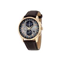 CITIZEN Ecology Drive kolekcijos šviesos energija maitinamas kvarcinis laikrodis su tikros odos dirželiu AT8113-12H Brown Regular Watch Box