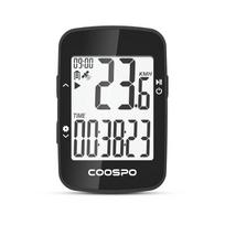 COOSPO Belaidis dviračio kompiuteris su GPS ir IPX7 Strava ir Spidometru, Įmontuota programėlė, Vandeniui atsparus, 2,3 colio ekranas, Sinchronizacija, juoda