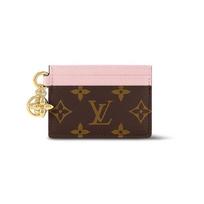 LOUIS VUITTON ŽAVESYS metalinis pakabukas padengtas drobė ir odinė dėmė kortelių laikiklis moteriško stiliaus rudas One Size-Gift Set(Basic Set+Box+Shopping Bag) ruda
