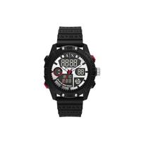 ARMANI EXCHANGEAE Elektroninis laikrodis ant riešo Silikoninė apyrankė Sidabrinis ciferblatas Vyriški laikrodžiai AX2960 Black Dial