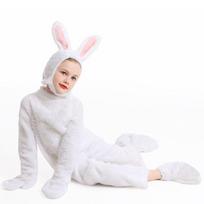 Vaikams Berniukams Mergaitėms Gyvūnai Triušio Kombinezonas Kepurės Rinkinys Helovinas Vaidmenų Žaidimas Persirengimas Cosplay Kostiumas 120cm balta